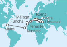 Itinerario del Crucero Islas Griegas, Marruecos, Canarias y Transatlántico - Princess Cruises