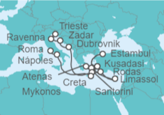 Itinerario del Crucero Desde Trieste (Italia) a Civitavecchia (Roma) - Princess Cruises