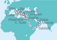 Itinerario del Crucero Desde Dubái (EAU) a Civitavecchia (Roma) - Princess Cruises