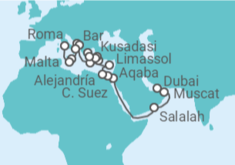 Itinerario del Crucero Canal de Suez, Grecia, Turquía y el Mar Egeo - Princess Cruises