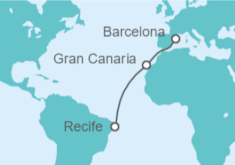 Itinerario del Crucero España - Costa Cruceros