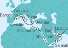 Itinerario del Crucero Entre Europa y Oriente - Costa Cruceros