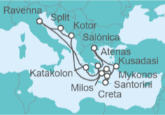 Itinerario del Crucero Montenegro, Croacia, Italia, Grecia y  Turquía - Celestyal Cruises