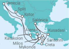 Itinerario del Crucero Montenegro, Croacia, Italia, Grecia y  Turquía - Celestyal Cruises