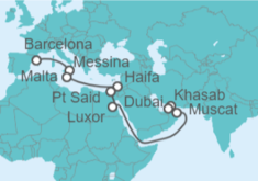 Itinerario del Crucero Italia, Malta, Israel, Omán - Regent Seven Seas