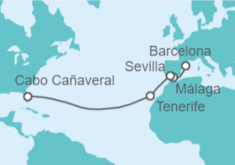 Itinerario del Crucero De Barcelona a Cabo Cañaveral  - Carnival Cruise Line