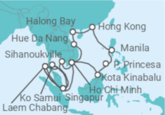 Itinerario del Crucero Tailandia, Vietnam, Malasia, Filipinas, China, Camboya - Holland America Line