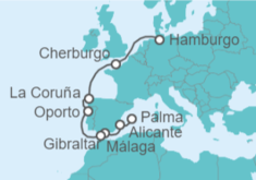 Itinerario del Crucero De Mallorca a Hamburgo - AIDA