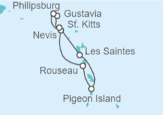 Itinerario del Crucero Guadalupe - WindStar Cruises