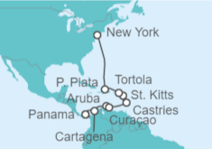 Itinerario del Crucero Panamá, Colombia, Aruba, Curaçao, Santa Lucía, Islas Vírgenes - Reino Unido - NCL Norwegian Cruise Line