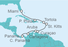 Itinerario del Crucero Canal de Panamá: Aruba y Cartagena - NCL Norwegian Cruise Line