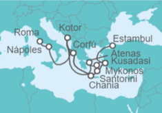 Itinerario del Crucero Desde Civitavecchia (Roma) a Estambul (Turquía) - Princess Cruises