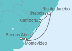 Itinerario del Crucero Brasil, Uruguay y Argentina - Costa Cruceros