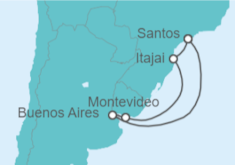 Itinerario del Crucero Argentina, Uruguay y Brasil - Costa Cruceros