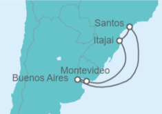 Itinerario del Crucero Uruguay, Brasil - Costa Cruceros