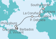 Itinerario del Crucero Desde Bridgetown (Barbados) a Southampton (Londres) - MSC Cruceros