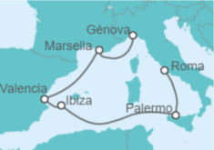 Itinerario del Crucero Italia, España, Francia - MSC Cruceros