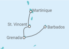 Itinerario del Crucero Bridgetown,Saint George,Kingstown,Fort de France - MSC Cruceros