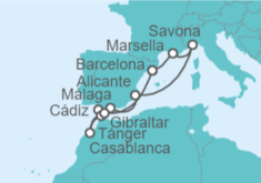 Itinerario del Crucero España, Marruecos, Gibraltar, Francia - Costa Cruceros