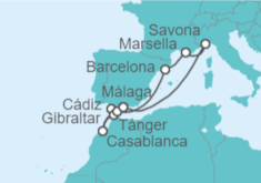 Itinerario del Crucero España, Marruecos, Gibraltar, Francia, Italia - Costa Cruceros
