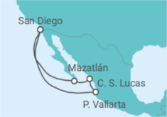 Itinerario del Crucero México - Holland America Line