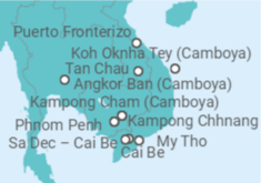 Itinerario del Crucero Desde My Tho (Vietnam) a Kampong Cham (Camboya) - AmaWaterways