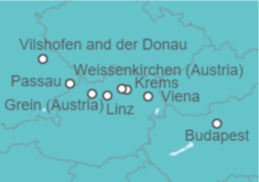 Itinerario del Crucero Desde Budapest (Hungría) a Vilshofen and der Donau (Alemania) - AmaWaterways