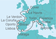 Itinerario del Crucero De Dover a Roma - Carnival Cruise Line