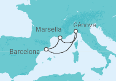 Itinerario del Crucero Francia, Italia - MSC Cruceros