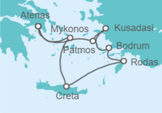 Itinerario del Crucero Grecia, Turquía - WindStar Cruises