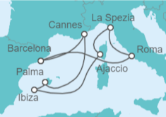 Itinerario del Crucero Barcelona, Palma, Roma y mucho más  - Virgin Voyages