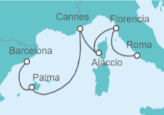 Itinerario del Crucero Florencia, Roma, Palma y más  - Virgin Voyages