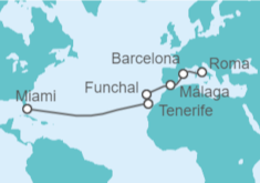 Itinerario del Crucero Transatlántico de Roma a Miami - Virgin Voyages