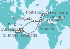 Itinerario del Crucero Caribe desde Hamburgo - AIDA