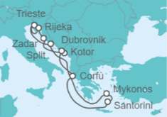 Itinerario del Crucero Islas Griegas: Santorini, Mikonos y Croacia - NCL Norwegian Cruise Line