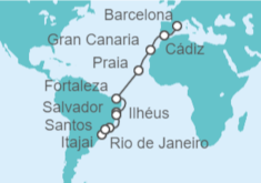 Itinerario del Crucero Hacia el sol de Brasil - Costa Cruceros