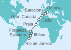 Itinerario del Crucero España, Cabo Verde, Brasil - Costa Cruceros