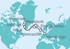 Itinerario del Crucero Islandia y Groenlandia - AIDA