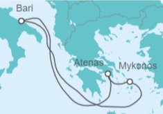 Itinerario del Crucero Grecia, Italia - MSC Cruceros