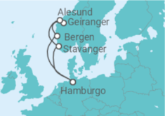 Itinerario del Crucero Fiordos Noruegos - AIDA