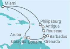 Itinerario del Crucero Aruba, Curaçao y Saint Maarten - Oceania Cruises