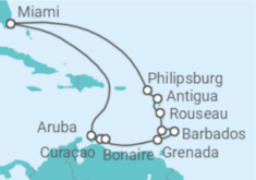 Itinerario del Crucero Aruba, Curaçao, Barbados, Antigua Y Barbuda, Saint Maarten - Oceania Cruises