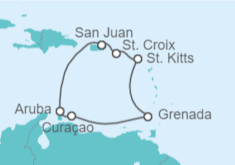 Itinerario del Crucero Curaçao, Aruba - Royal Caribbean