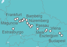 Itinerario del Crucero Crucero Transeuropeo por el Rin, Meno y Danubio  - CroisiEurope