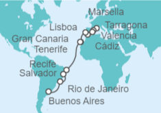 Itinerario del Crucero Desde Marsella (Francia) a Buenos Aires (Argentina) - MSC Cruceros
