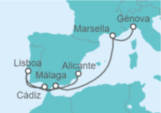 Itinerario del Crucero Francia, España, Portugal - MSC Cruceros