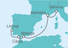 Itinerario del Crucero Francia, España - MSC Cruceros