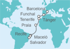 Itinerario del Crucero Rumbo a Brasil - Costa Cruceros