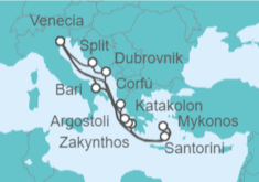 Itinerario del Crucero Italia, Grecia y Croacia - Costa Cruceros