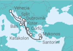 Itinerario del Crucero Italia, Grecia y Croacia - Costa Cruceros